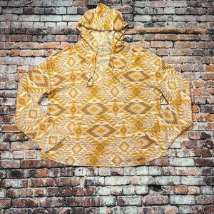 Wallflower Women's XL Aztec Print Long Sleeve Hooded Top